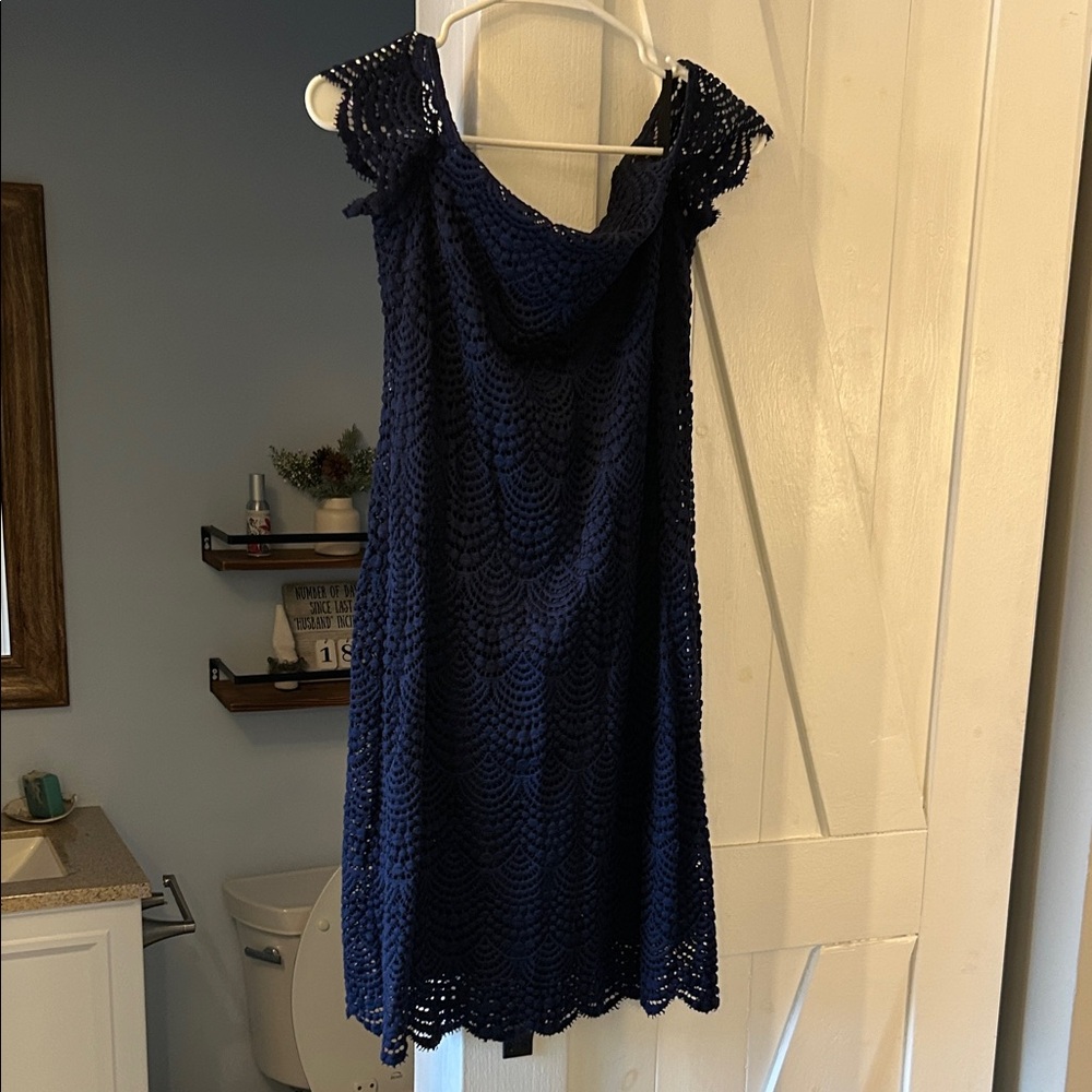 Lilly Pulitzer Navy Crochet Midi Dress